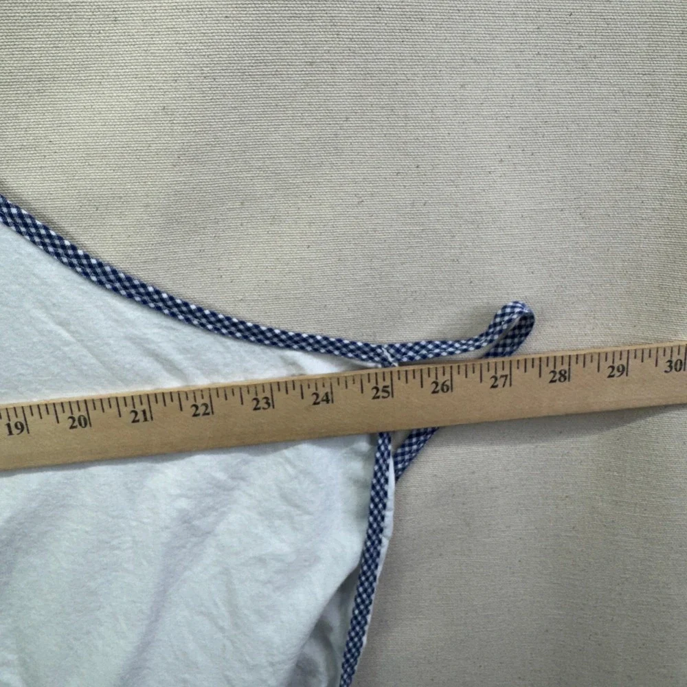 Unbranded Vintage Embroidered Teacup Apron OS White Cottagecore‎ Floral Retro